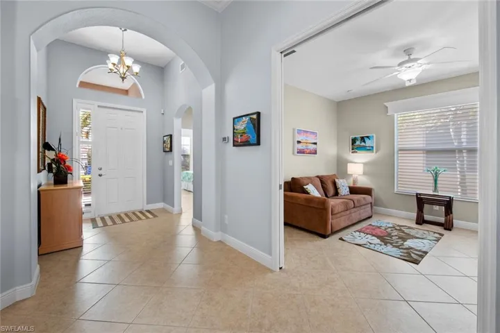 Foyer hall, w/access to guest room, up front and den