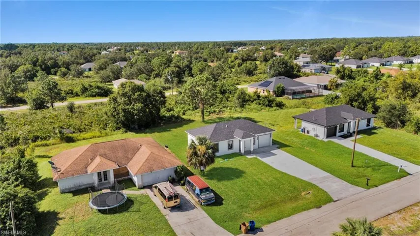 Aerial perspective of suburban area