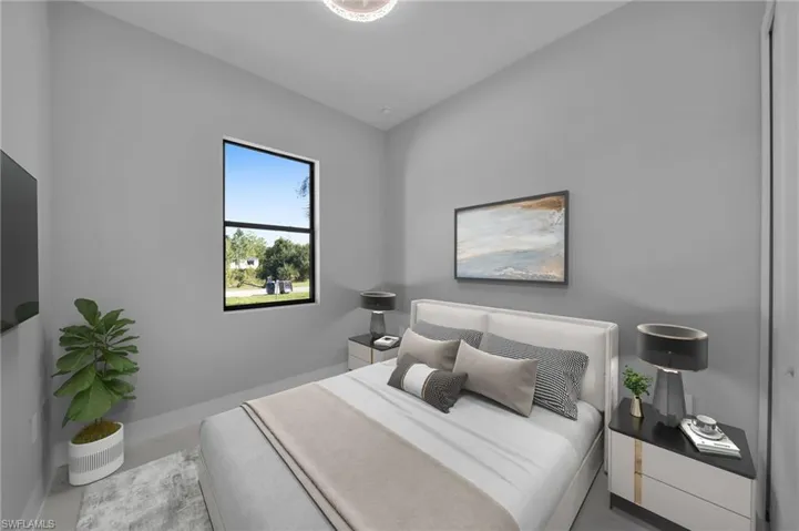 Bedroom with baseboards