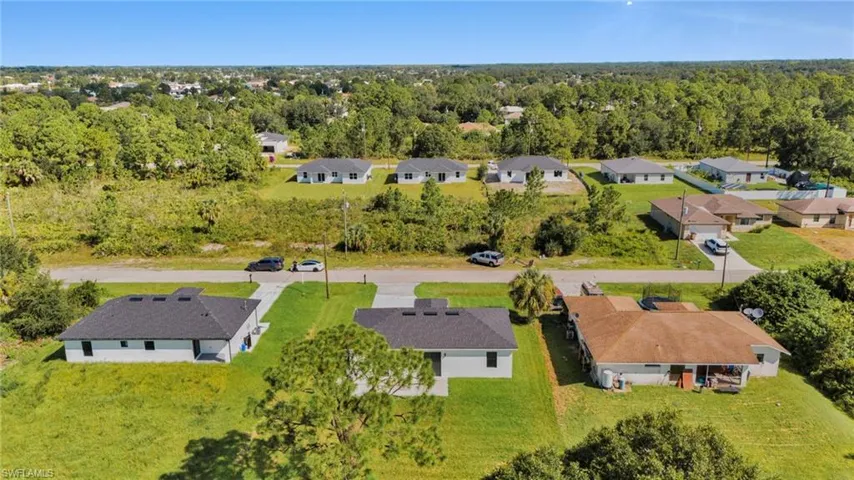 Aerial perspective of suburban area