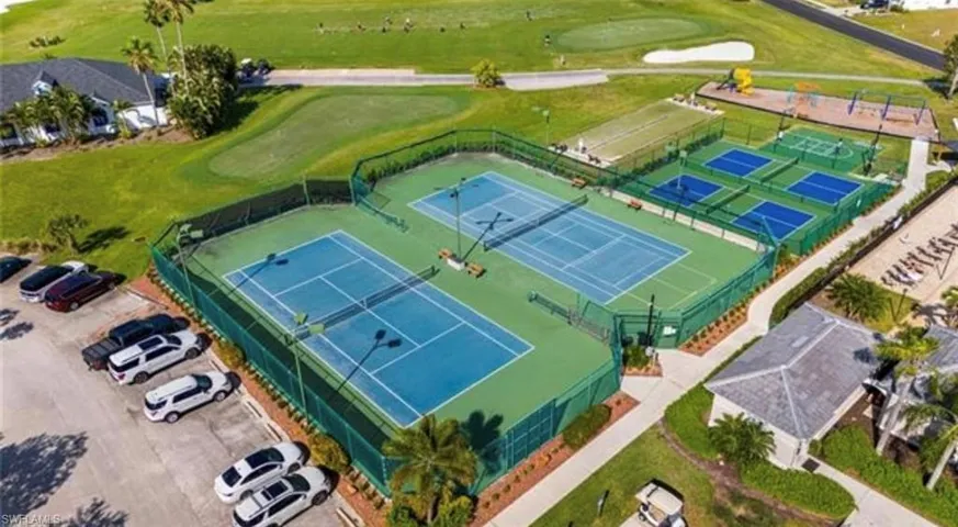 Drone / aerial view of a local golf course