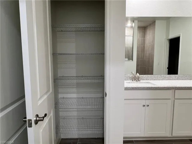 Storage area with a sink