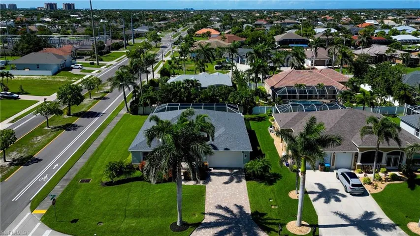 Aerial perspective of suburban area