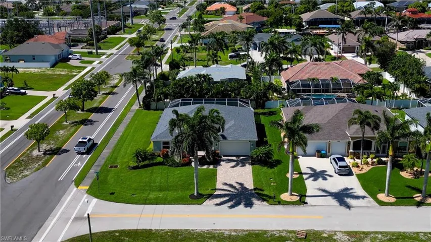 Aerial view of residential area