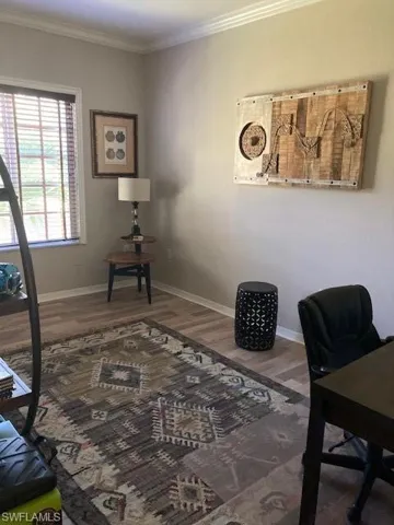 Bright office with desk