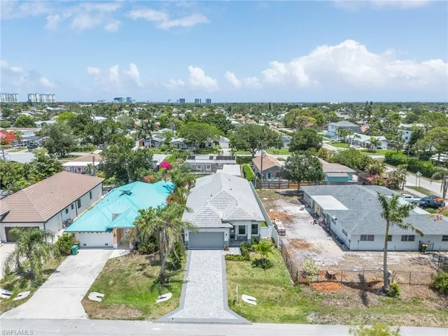 Aerial perspective of suburban area