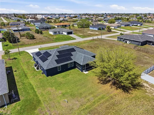 Aerial view of residential area