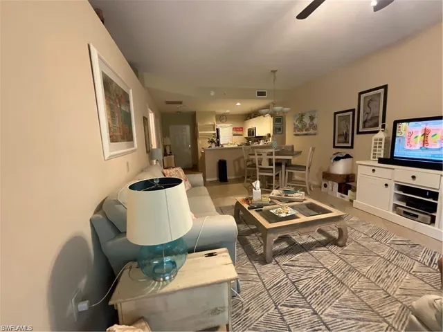Living room with ceiling fan
