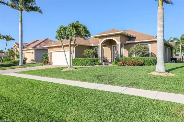 Pristinely landscaped front yard