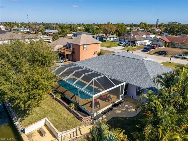 Aerial perspective of suburban area