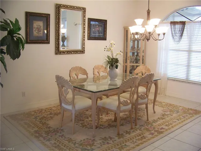 Formal dining room with custom window