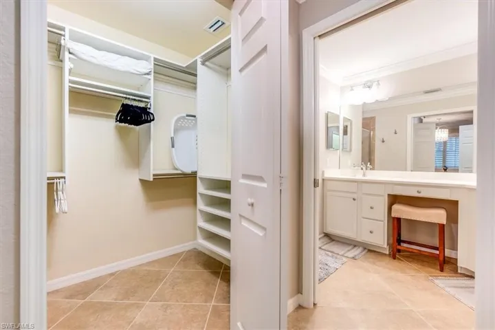 One of 2 closets in the primary bedroom