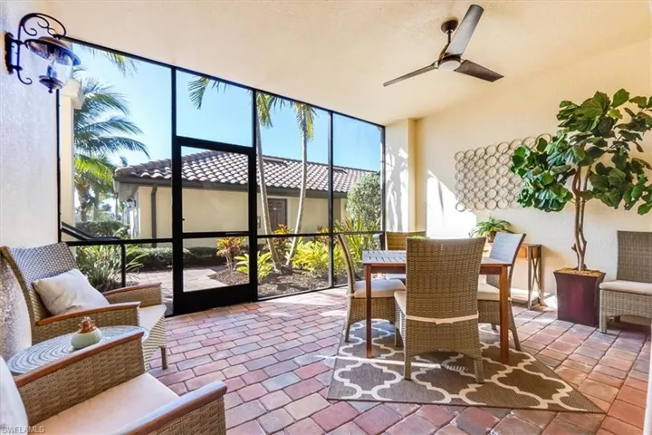 Screened in furnished front porch