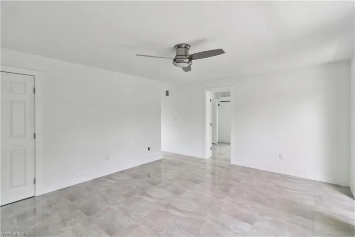 Spare room featuring ceiling fan