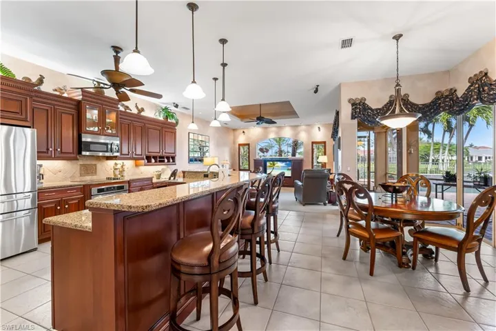 Open concept is fabulous for entertaining! Views of the lake!