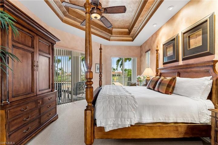 2 sets of sliders give access to your screened in lanai.Dual tray ceilings, uplighting there.
