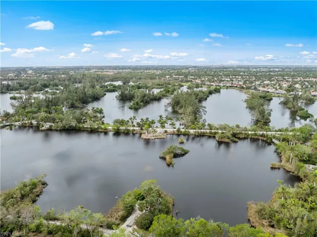 Drone / aerial view of a nearby body of water