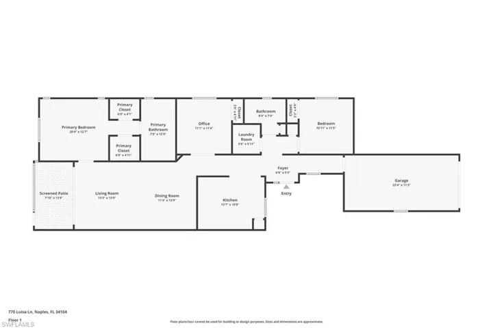 Dimensions for the home