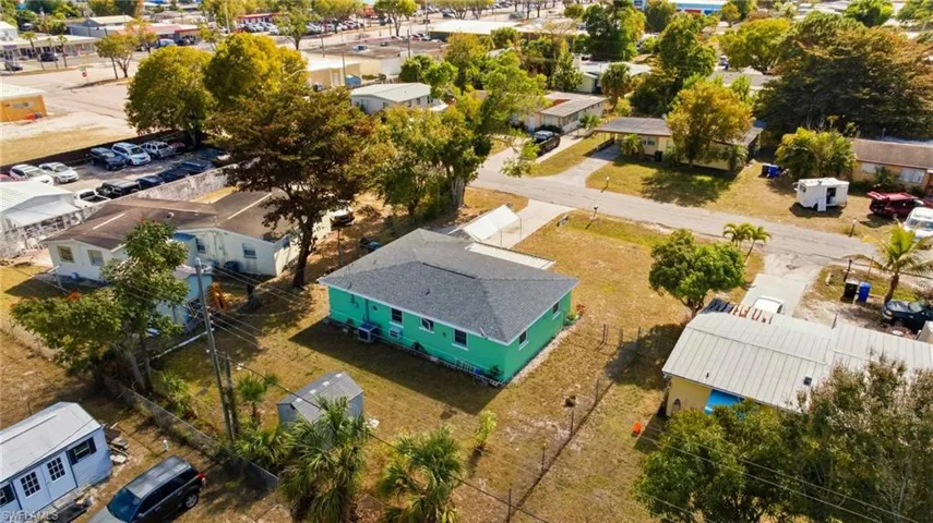 Aerial view of residential area