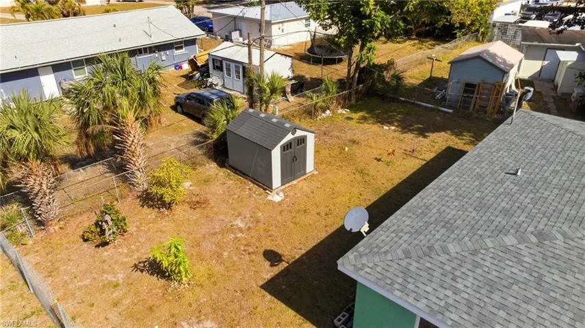 Aerial perspective of suburban area