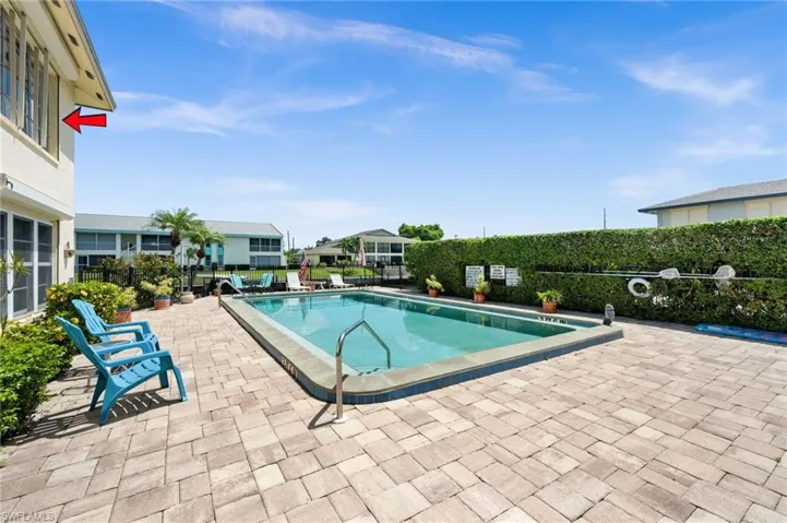 Overlooking the pool
