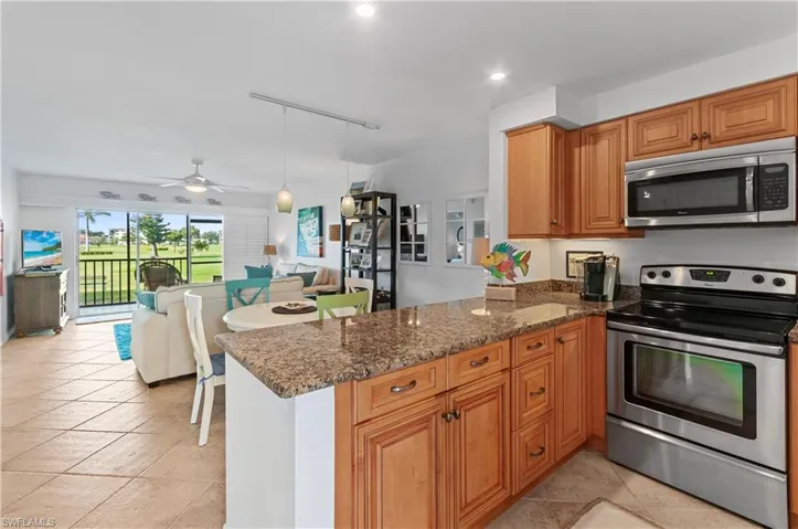 Open concept, tile floors