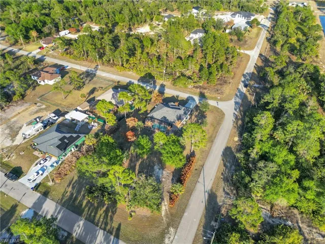 Aerial perspective of suburban area