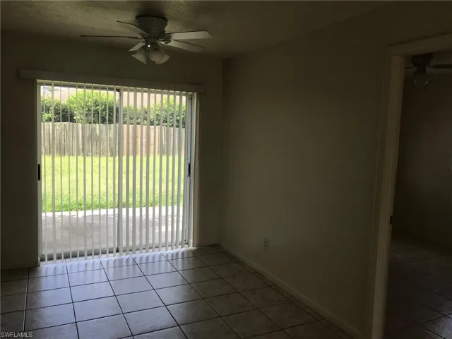 Dining area with slider to rear yard
