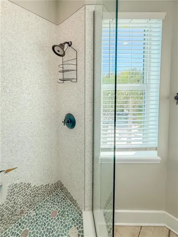 Bathroom with a shower stall