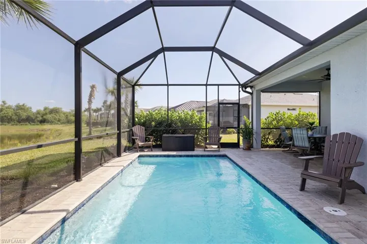 Heated pool w/surround sound and 10 options of colored lighting.