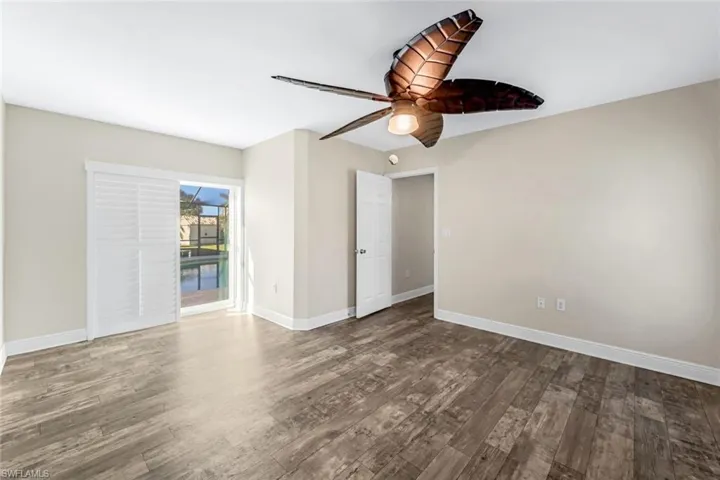 Guest Bedroom with Slider to Pool area in the separate Guest Apartment