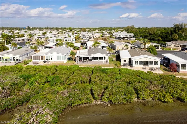 Aerial view of residential area