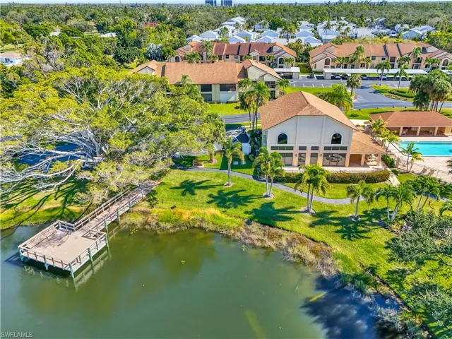 Drone / aerial view of a nearby body of water