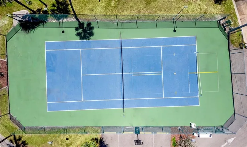 View of tennis court