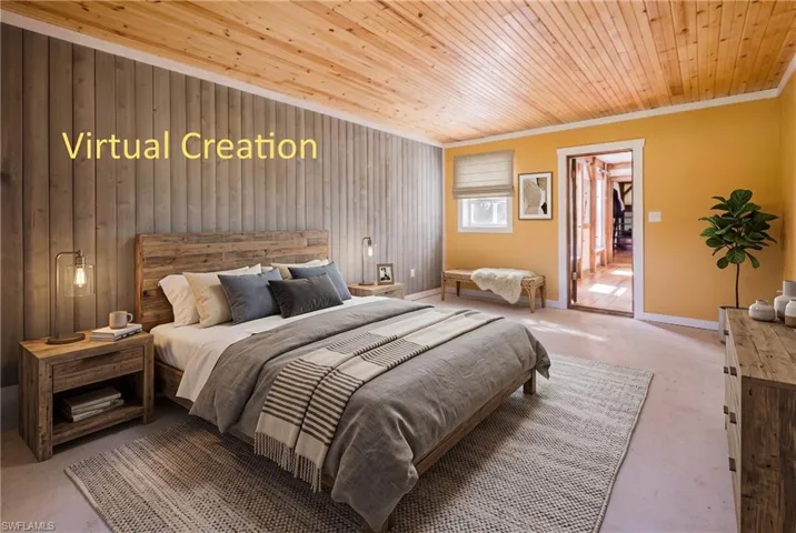 Virtually staged alternate Primary bedroom. To show what it could look like