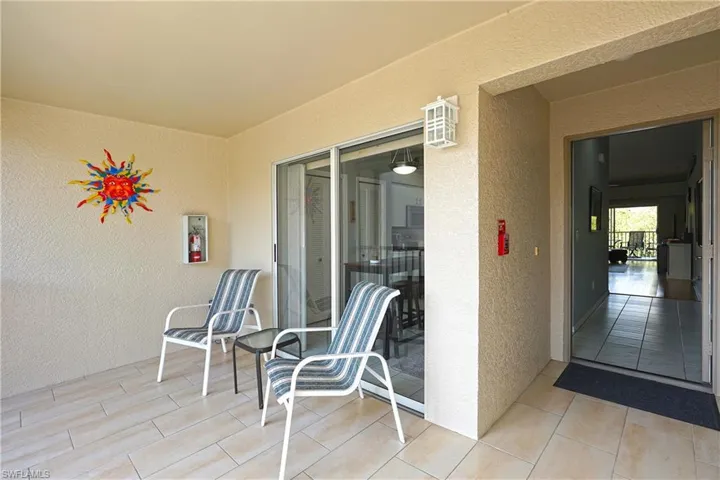 East facing lanai and front door to Veranda