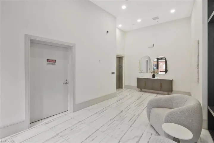 Downstairs lobby and elevator