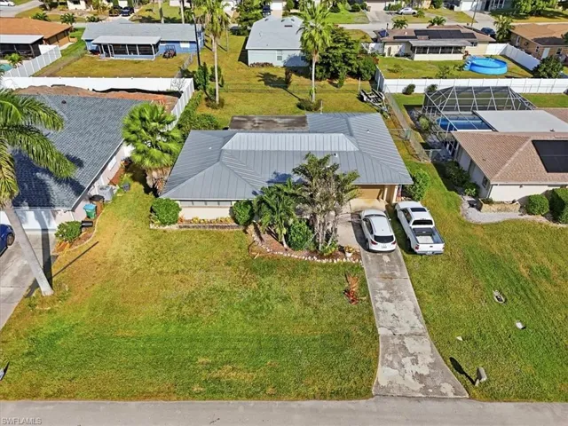 Aerial perspective of suburban area