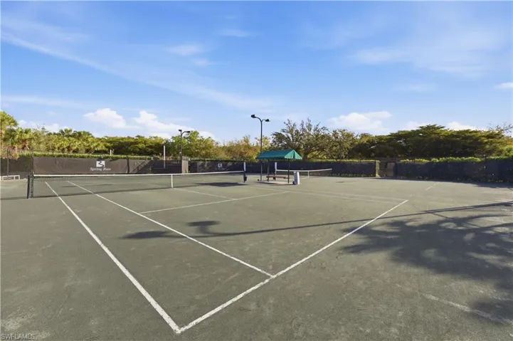 View of tennis court
