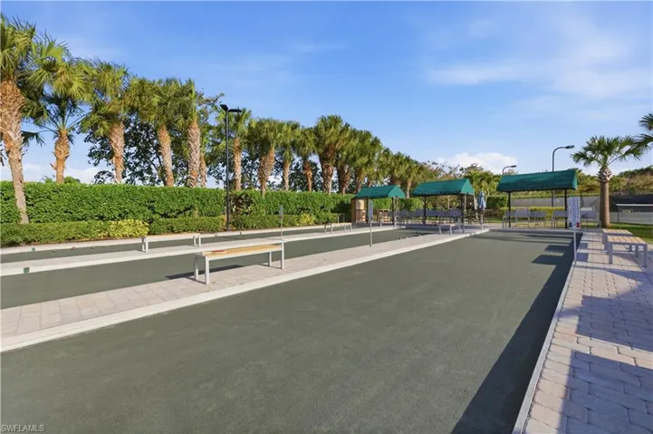 View of community featuring a bocce ball area