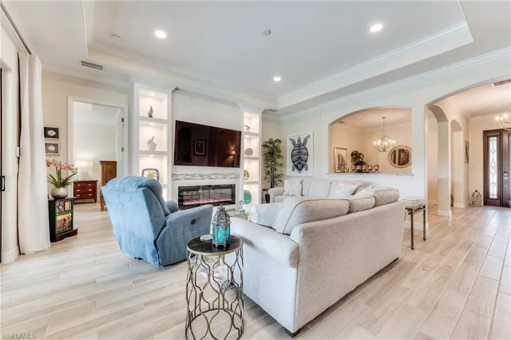 Beautiful fireplace and feature wall