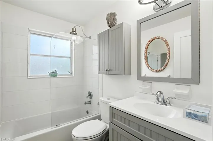 Bathroom with  shower combination and vanity