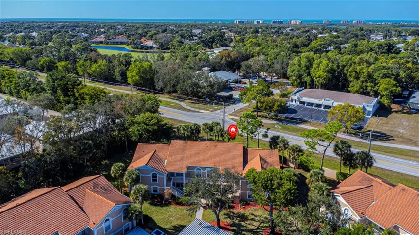 Aerial view of residential area.