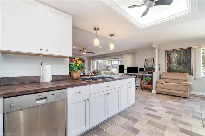 All stainless steel appliances and a big double sink