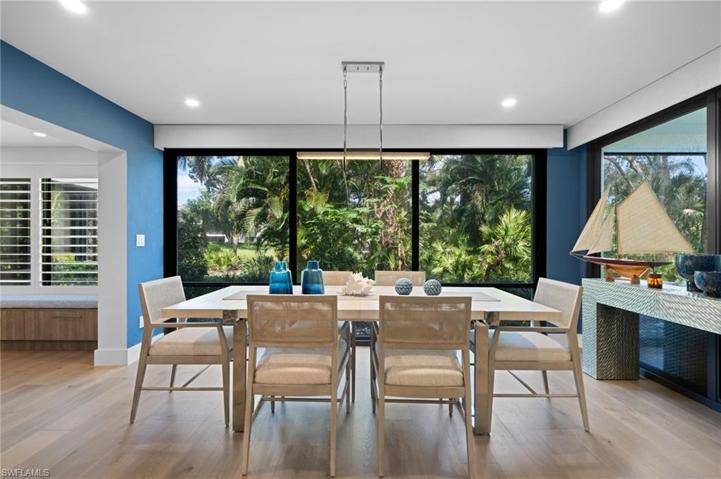 Dining or just sitting with coffee beside glass walls that bring the outside in