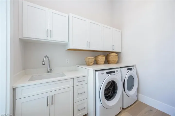 Separate laundry room located off of hallway leading from the garage to the pantry/kitchen
