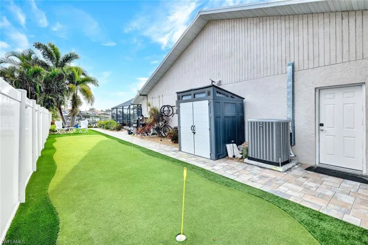 Putting Green and Outdoor Storage Shed