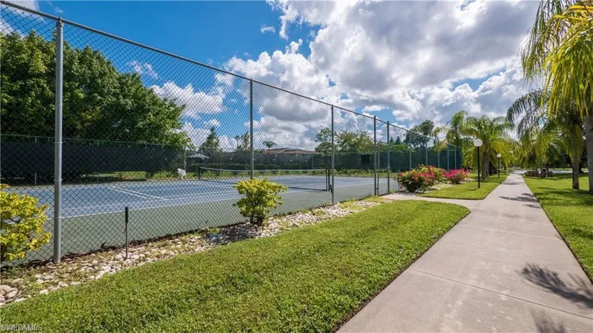 View of pickleball courts