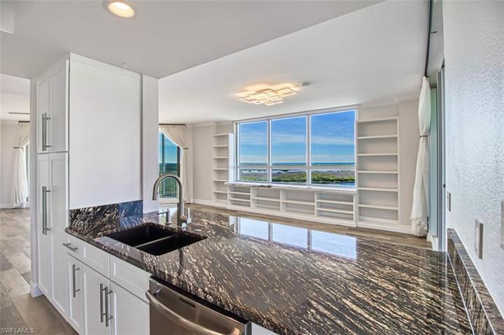 Kitchen towards dining and view