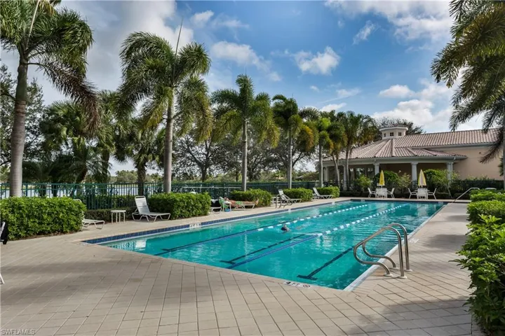 Pool featuring a patio and fence